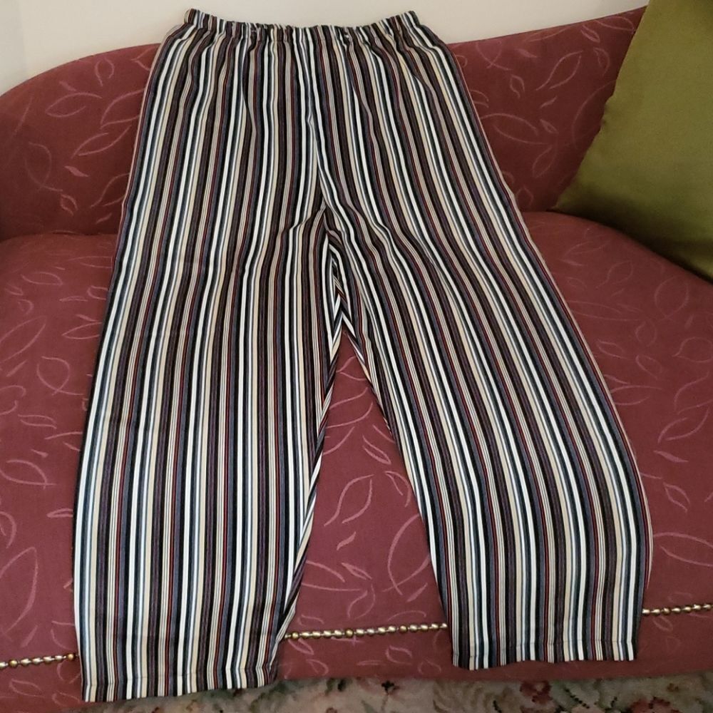 Kathie Lee Collection Stripped Wide Leg Pants